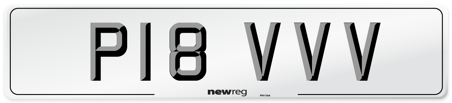 P18 VVV Number Plate from New Reg